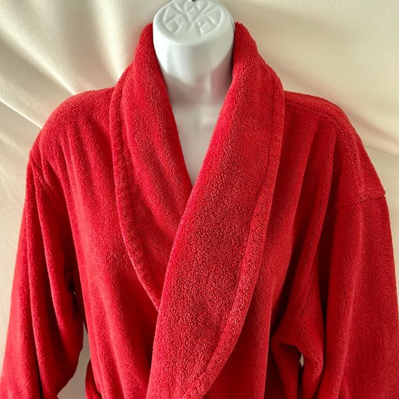 Silk & Satin Red Velour Robe - Picture 2 of 6
